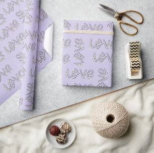 Liebe Mandelblüten auf Lavendel Geschenkpapier
