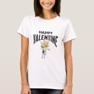 Liebe Mann mit Blume Künstlerisch Valentinstag T-Shirt
