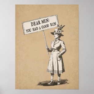 Liebe Männer, ihr hattet einen guten Lauf Vintage Poster