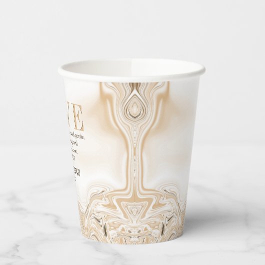 Liebe Marbel Caramel Swirl Scripting Ephesians 4:2 Pappbecher (Links)