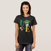 Liebe Mardi Gras Jester Fleur-de-Lis T-Shirt (Vorne ganz)
