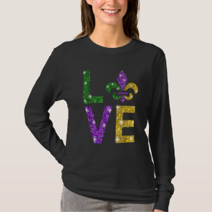 Liebe Mardi Gras Lilie Karneval Urlaub Gir T-Shirt