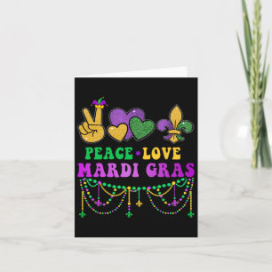 Liebe Mardi Gras mit Perlen und Lilie Karte