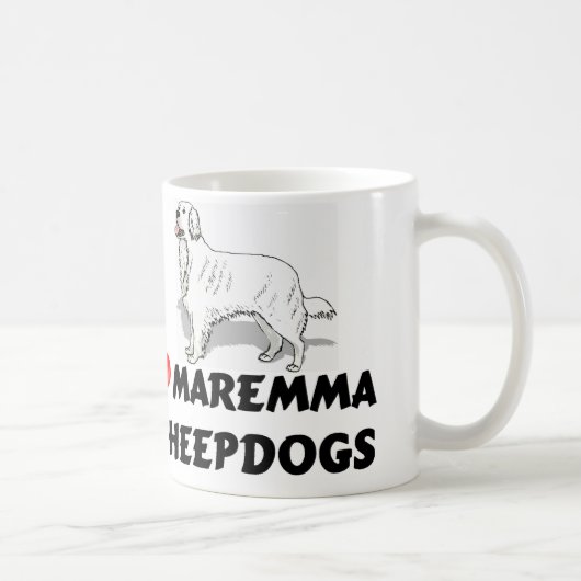 Liebe Maremma Schäferhund-Tasse Kaffeetasse (Rechts)