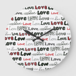 Liebe Marker Textur Nahtloser Hintergrund Große Wanduhr