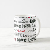 Liebe Marker Textur Nahtloser Hintergrund Kaffeetasse (VorderseiteRechts)