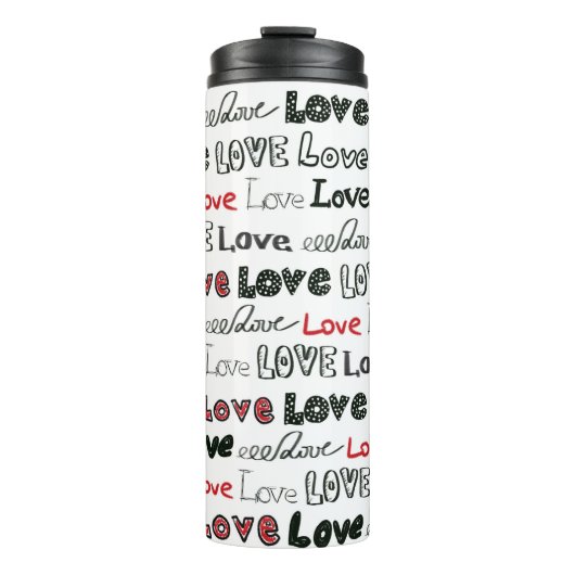 Liebe Marker Textur Nahtloser Hintergrund Thermosbecher (Vorderseite)