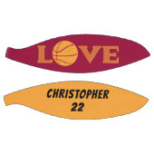 LIEBE Maroon Rot und Golden Gelb Personalisiert Basketball (Panele)