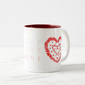 LIEBE Maroon Zwei-Tonen-Tasse Zweifarbige Tasse (VorderseiteRechts)