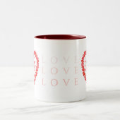 LIEBE Maroon Zwei-Tonen-Tasse Zweifarbige Tasse (Mittel)