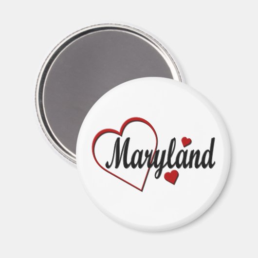 Liebe Maryland Hearts Magnet (Vorderseite/Rückseite)