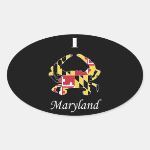 Liebe Maryland Ovaler Aufkleber