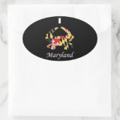 Liebe Maryland Ovaler Aufkleber (Tasche)