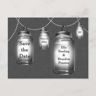 Liebe Mason Jars Save the Date Ankündigungspostkarte