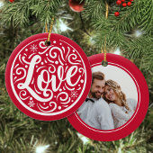 Liebe Maßgeschneiderte Couple Foto Weihnachtsfeier Keramik Ornament
