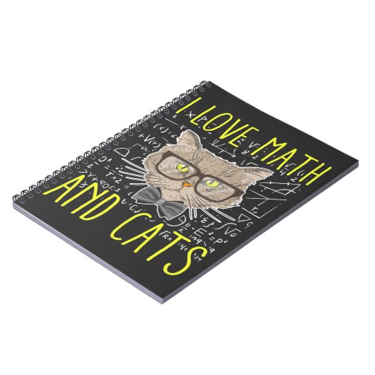 Liebe Mathe und Katzen Mathematischer Nerd Notizblock (Linke Seite)