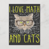 Liebe Mathe und Katzen Mathematischer Nerd Postkarte (Vorderseite)