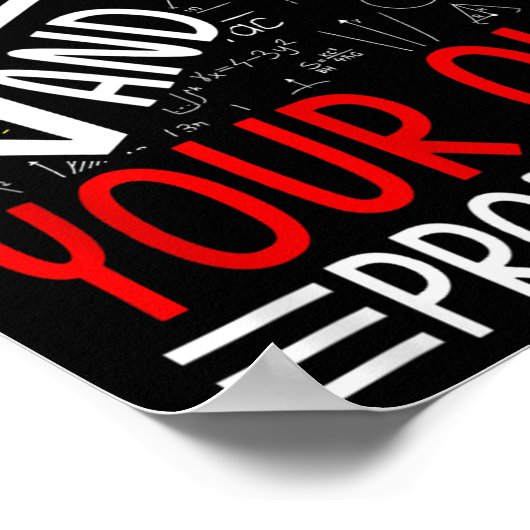 Liebe Mathe wächst auf und löst Ihre eigenen Probl Poster (Ecke)