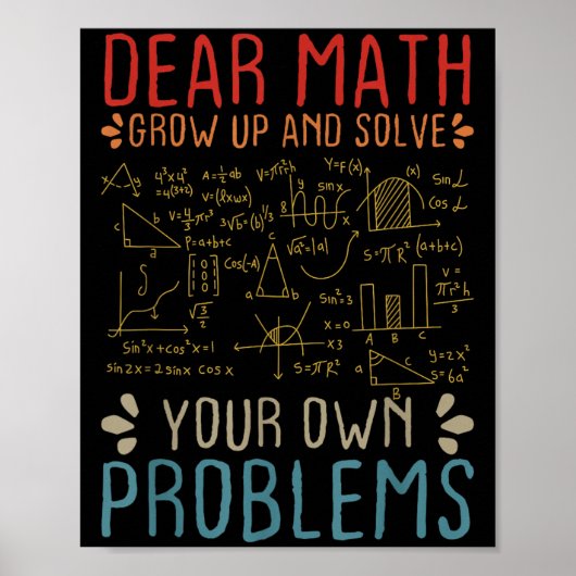 Liebe Mathe wächst auf und löst Ihre eigenen Probl Poster (Vorne)