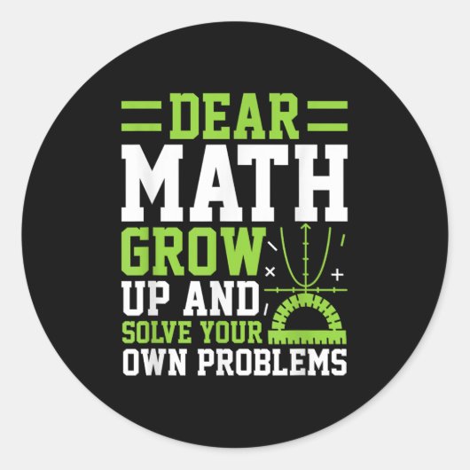 Liebe Mathe wächst auf und löst Ihre eigenen Probl Runder Aufkleber (Vorderseite)