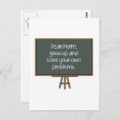 Liebe Mathematik, erwachsen und lösen Sie Ihre eig Postkarte (Vorne/Hinten)