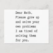 Liebe Mathematik löst Ihre eigenen Probleme Postkarte (Vorderseite)