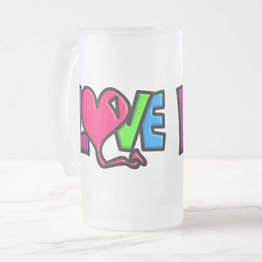 Liebe Mattglas Bierglas (Vorderseite Links)