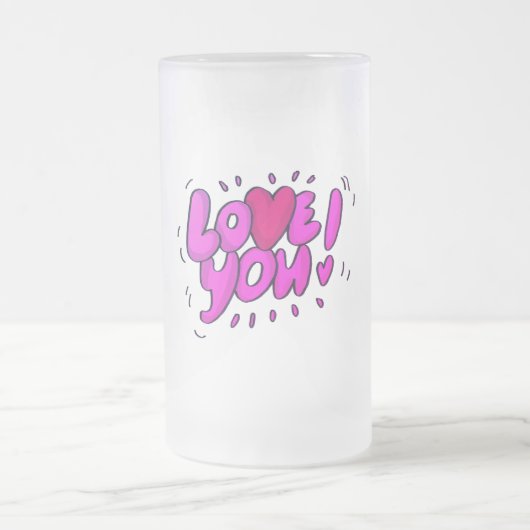 Liebe Mattglas Bierglas (Mittel)