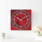 Liebe, Mauerwerk auf dem Hochzeitsplatz Quadratische Wanduhr (Zuhause)