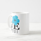 LIEBE Maui Blue Hibiskus 11oz Kaffeetasse (Vorderseite Links)
