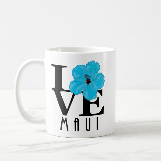 LIEBE Maui Blue Hibiskus 11oz Kaffeetasse (Links)