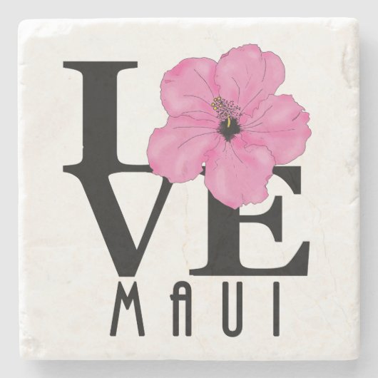 LIEBE Maui Pink Steinuntersetzer (Vorderseite)
