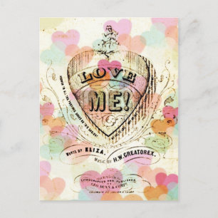 Liebe Me Candy Hearts Valentine Postkarte