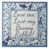 Liebe Me, Liebe mein Rabbit Delft Blue White Dedha Fliese (Vorderseite)