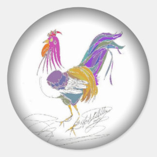 Liebe Me Liebe My Rooster Runder Aufkleber