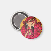 "Liebe Me Sweet" Round Magnet (Vorderseite/Rückseite)