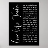 Liebe Me Tender Black Script Song Lyric Print Poster (Vorne)
