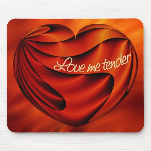 Liebe Me Tender - Brandrote Wellen Mousepad (Vorne)