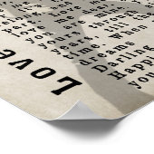 Liebe Me Tender Pose Shadow Song Lyric Print Poster (Ecke)