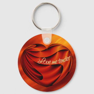 Liebe Me Tender Rote Brandwellen Schlüsselanhänger