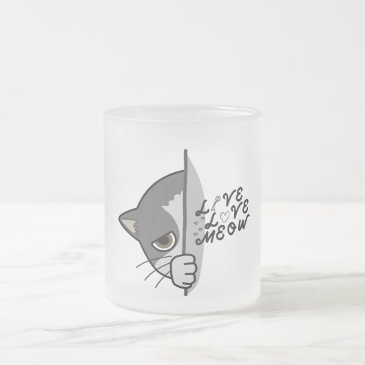 Liebe Meat Cat Lover Design #catlover #catlife #ca Mattglastasse (Mittel)