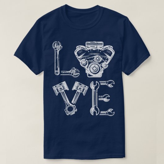 Liebe Mechanische Konstruktion für Handyman T-Shirt (Design vorne)