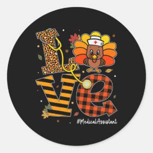 Liebe Medical Assistant Life Fall Krankenschwester Runder Aufkleber