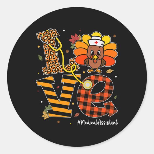 Liebe Medical Assistant Life Fall Krankenschwester Runder Aufkleber (Vorderseite)