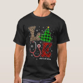 Liebe Medical Tech Life Leopard Weihnachtsbaum Buf T-Shirt (Vorderseite)