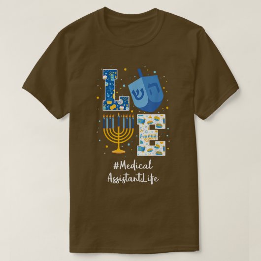 Liebe MEDIZINISCHE HILFE Hanukkah Jüdische Chanuka T-Shirt (Design vorne)
