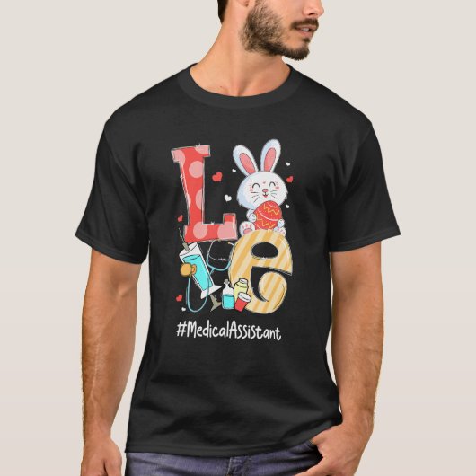 Liebe Medizinischer Assistent Niedlich Ostern Bunn T-Shirt (Vorderseite)