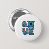 Liebe Meeresschildkröte Erde Tropisch Button (Vorne & Hinten)