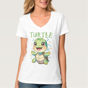 Liebe Meeresschildkröte mit Blumen T-Shirt