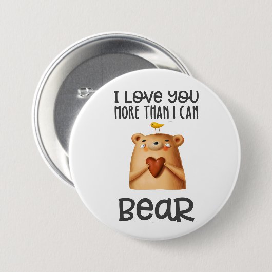 Liebe Mehr Bär Button (Vorne & Hinten)